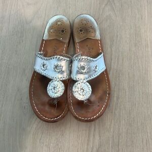 Jack Rogers size 8 silver sandals. Originally $128.